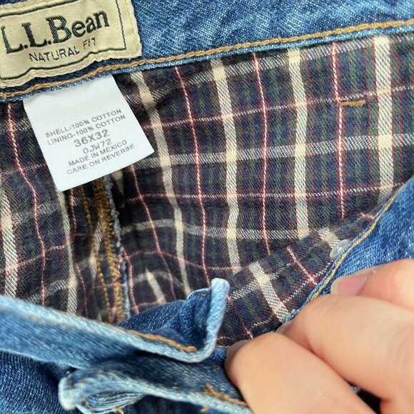 L. L. Bean Men's Flannel Lined Jeans- Size 36x32 - Picture 2 of 4